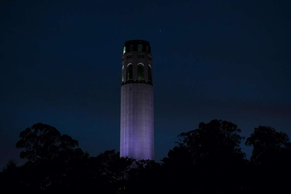 With Coit Tower in the foreground, Jupiter and Saturn reach their “great conjunction,” their closest encounter in almost 400 years, on Dec. 21.