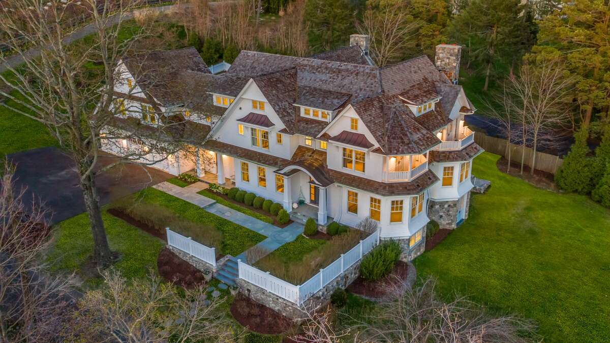 The colonial house at 2 Hidden Hill Road, Westport has 17 rooms and 9,250 square feet of living space.