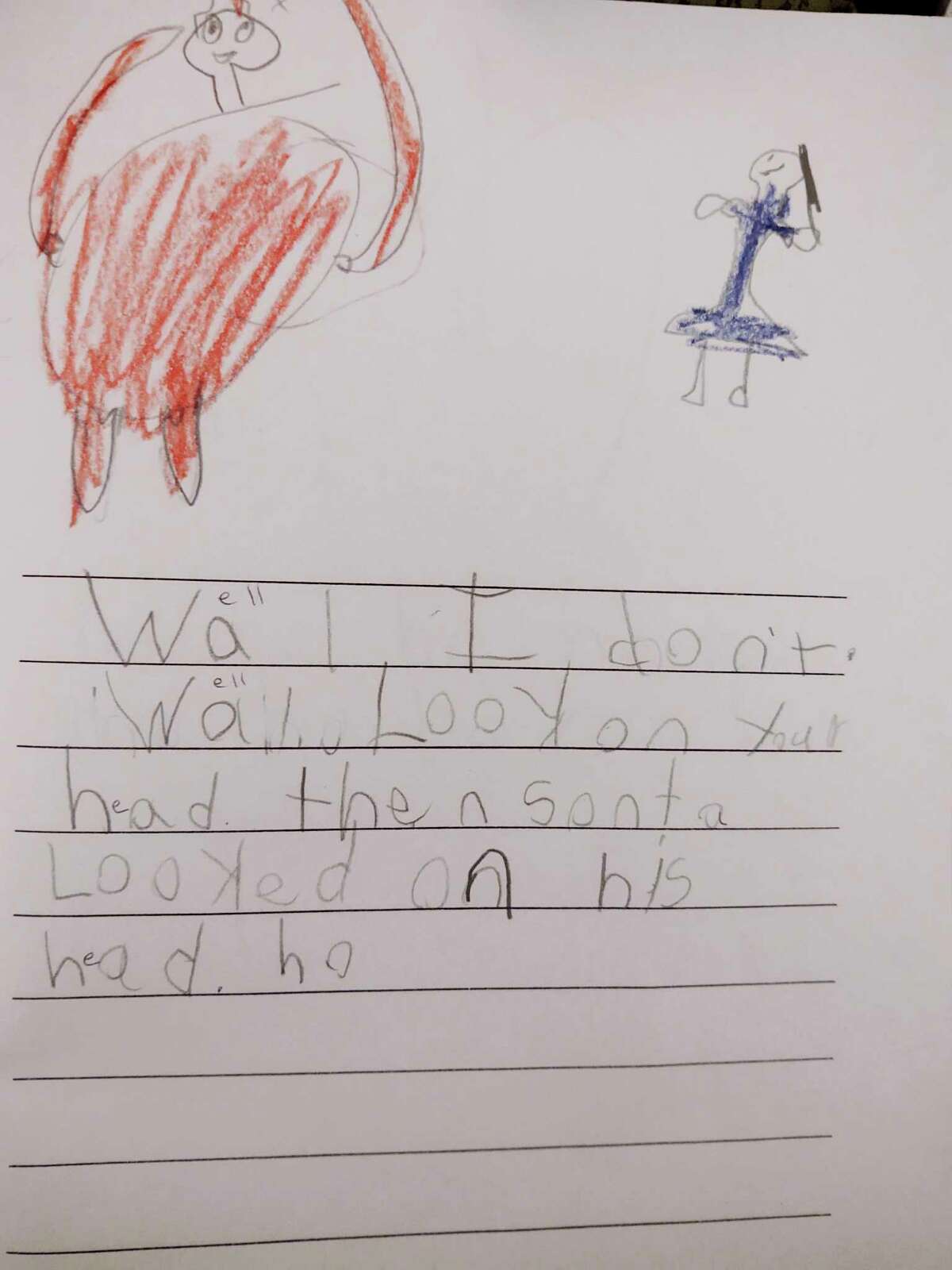 Pictured is the short story Alexandria wrote in first grade that was the inspiration for her father's newest song. Titled "Santa's Missing Hat," the story details Santa's search for his signature cap. (Photo provided/Mike McMath)