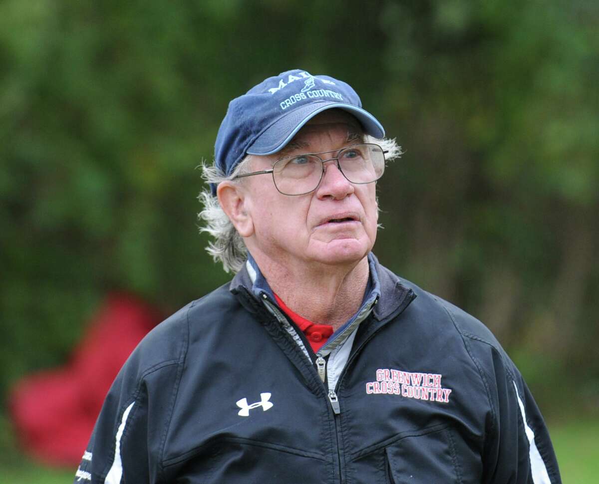 Greenwich High School cross country coach Bill Mongovan during the boys high school cross country meet at Greenwich Point, Tuesday afternoon, Oct. 9, 2012. Bill Mongovan, 78 Legendary Greenwich cross country, indoor track and outdoor track and feld coach Bill Mongovan died on Dec. 21, 2020, leaving a massive hole not just in Greenwich, but across the state running world. He was 78. Mongovan coached indoor track, cross country and girls track and field at both Greenwich High and St. Mary's of Greenwich for 55 years. Mongovan had 431 cross country wins and 731 victories overall and was inducted into the FCIAC Hall of Fame in 2005. He is recalled by friends and colleagues as a kind, gentle and endlessly knowledgeable raconteur. Read more: 'Never met anyone like Mongo': Bill Mongovan, legendary Greenwich track coach dies at 78