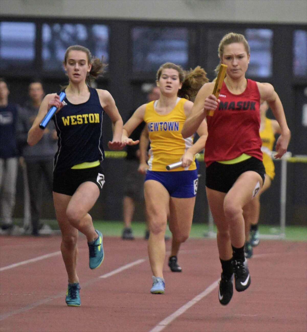 SWC girls indoor track championship at Floyd Little Athletic Center, New Haven, Conn, on Saturday night, February 3, 2018.
