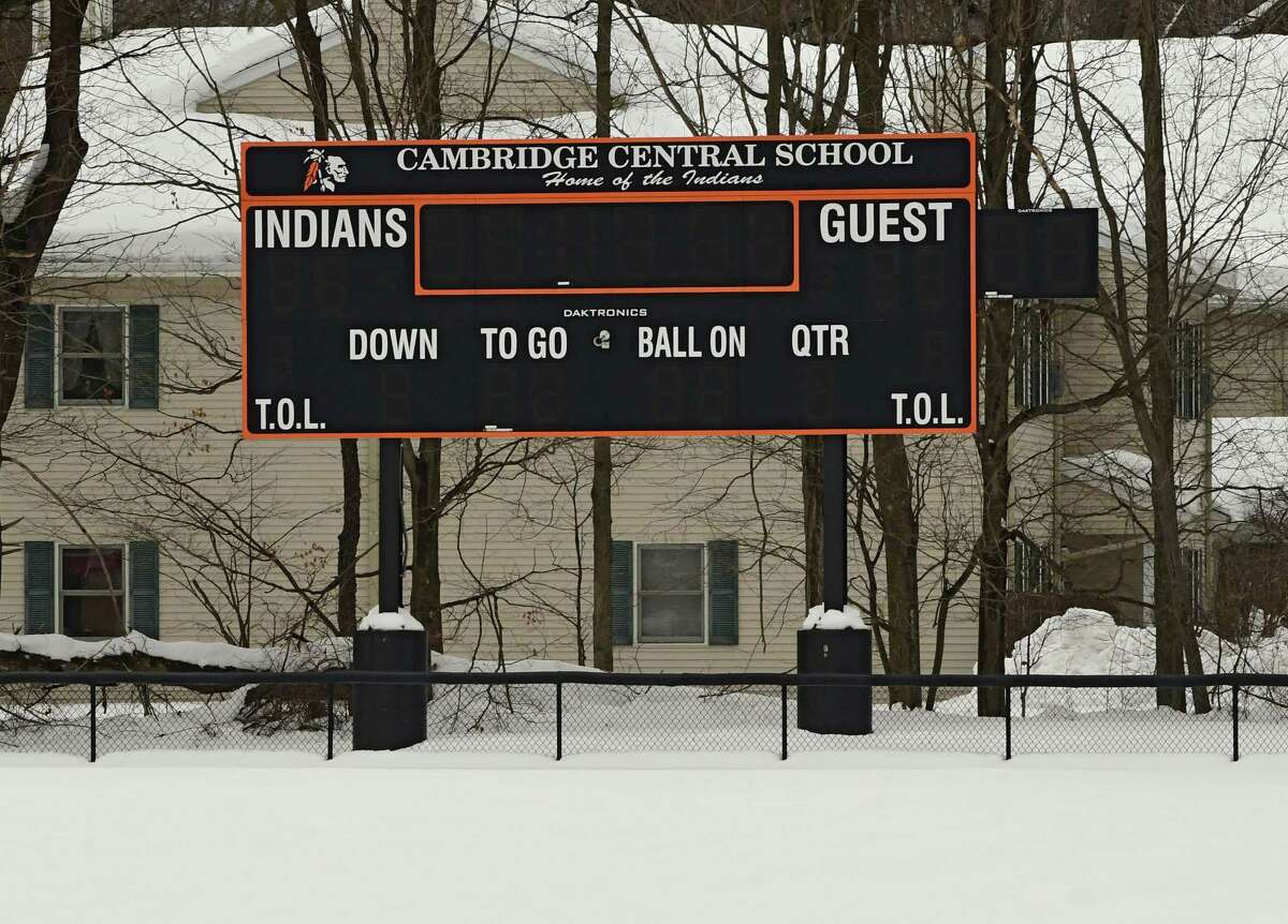 Football field at Cambridge High School on Tuesday, Dec. 22, 2020 in Cambridge, N.Y. (Lori Van Buren/Times Union)