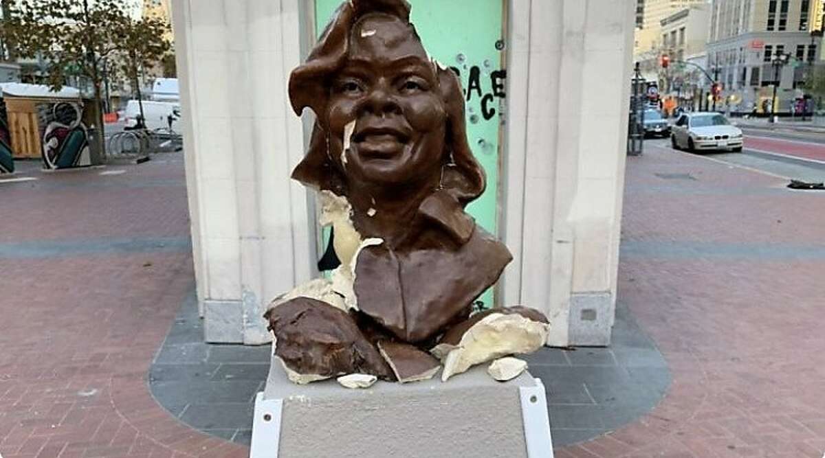 A ceramic bust of Breonna Taylor was vandalized in downtown Oakland over the weekend.