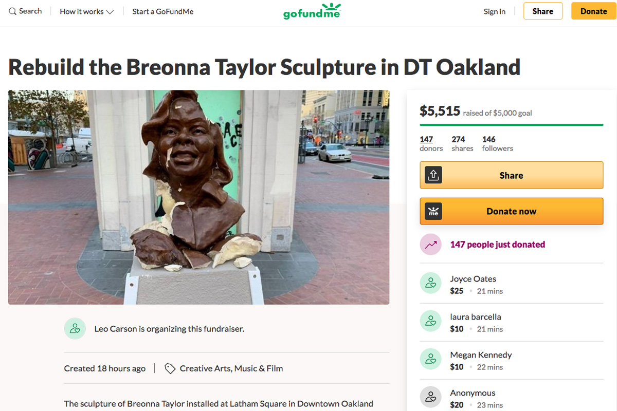 Attorney Offers To Fund Restoration Of Smashed Breonna Taylor Sculpture - Vimarsana News