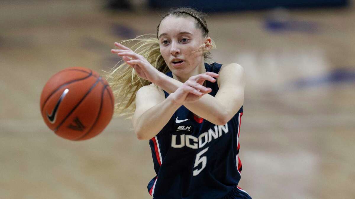UConn guard Paige Bueckers in action during against Villanova last Tuesday.