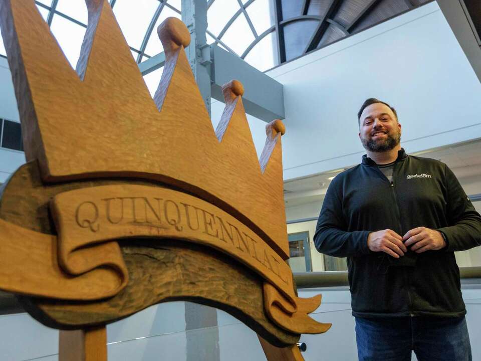 Geekdom CEO Charles Woodin poses Thursday, Dec. 17, 2020 for a portrait at the company's downtown San Antonio offices.