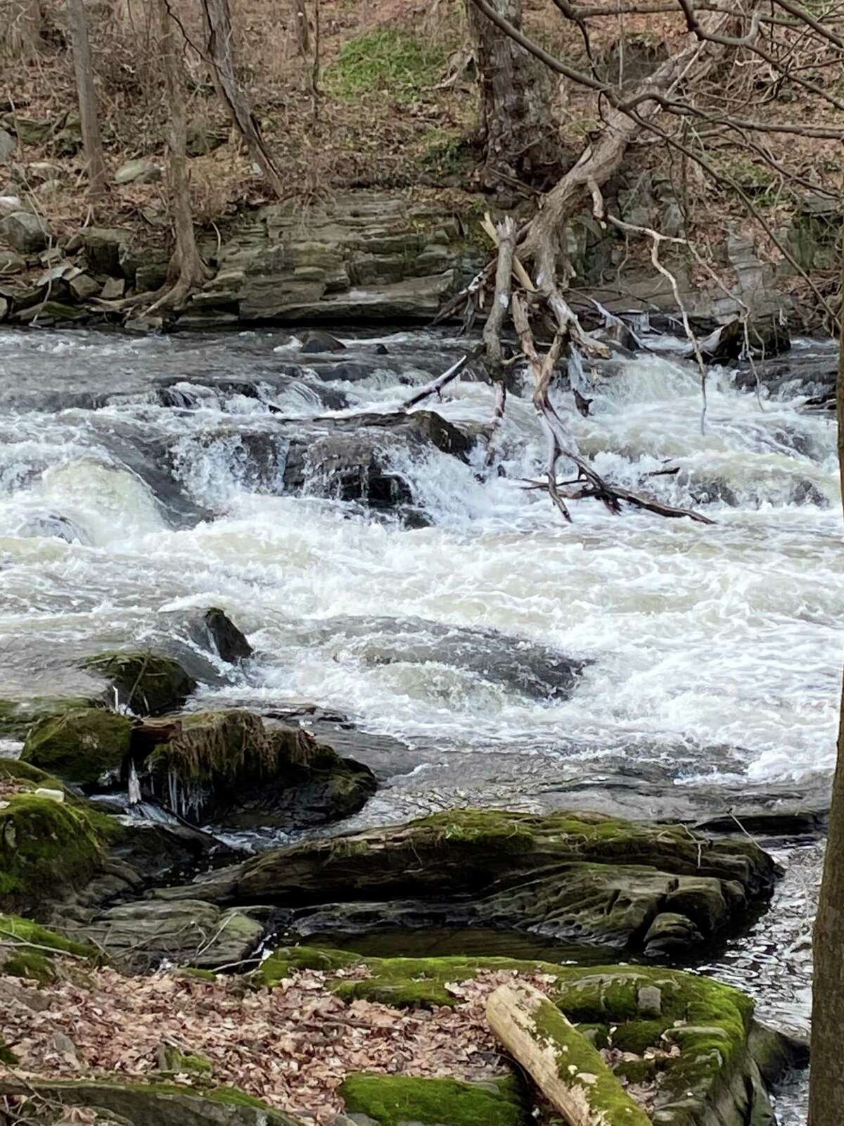 The cascading waters of the Still River run through Harrybrooke in New Milford.