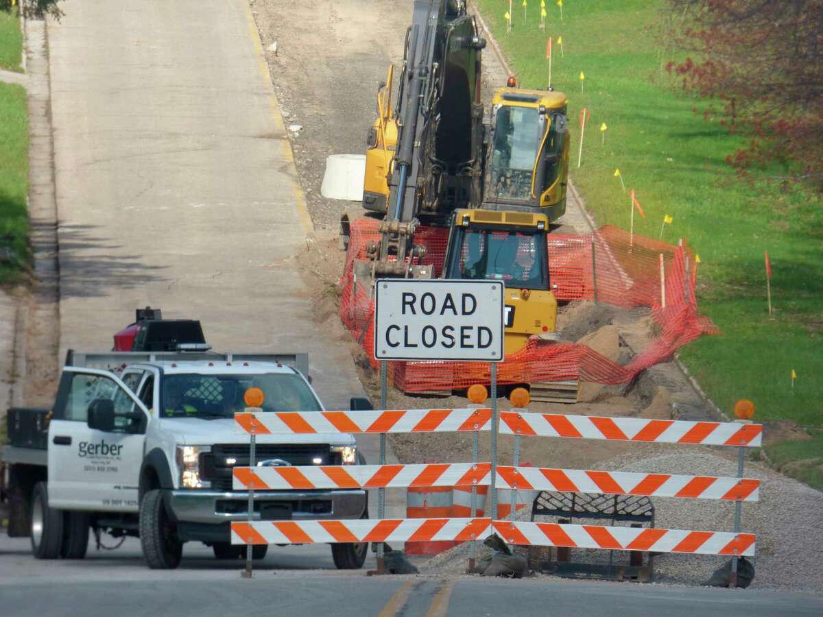 A stretch of Eighth Street in Manistee was closed for repairs during the summer. (File Photo)