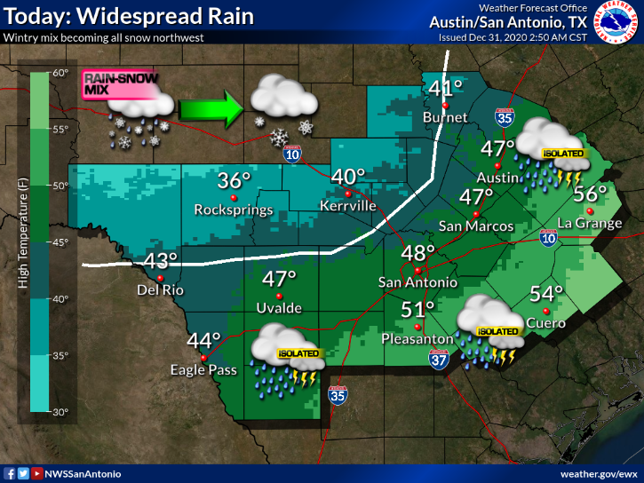 Up to 4 inches of snow possible in parts of the Hill Country