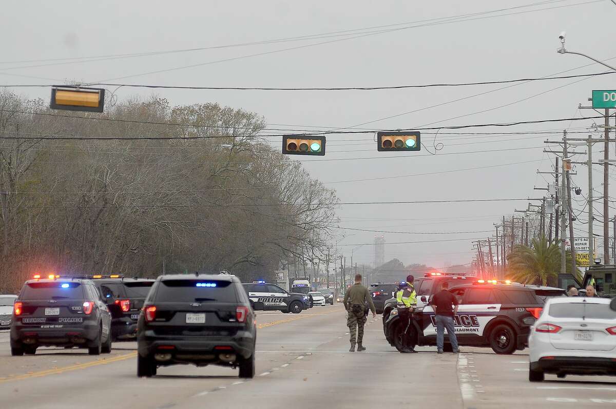 Beaumont police continue to work the scene of an officer involved shooting on College Street early Thursday morning. Photo taken Thursday, December 31, 2020 Kim Brent/The Enterprise