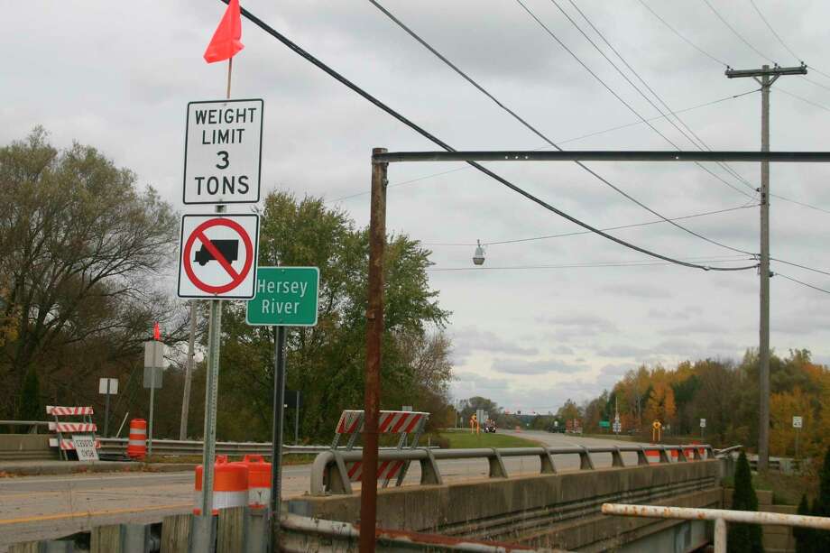 The bridge over the Hersey River on Chestnut Street in Reed City will be closed to traffic for the next two months. Traffic on and off of US-10 is being detoured via Church Street. (Pioneer file photo)