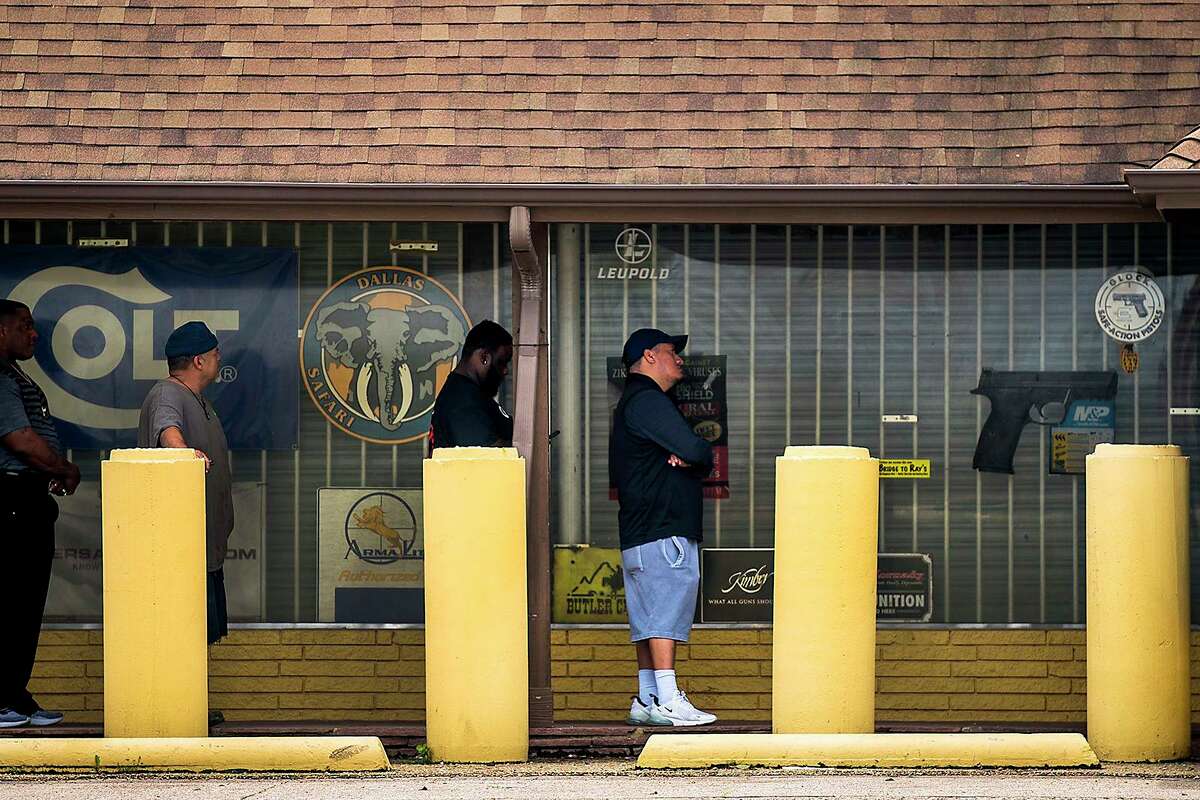 People lined up in Dallas to buy guns in May. Gun sales in Texas shot up in 2020. Is this a reflection of our divisions?