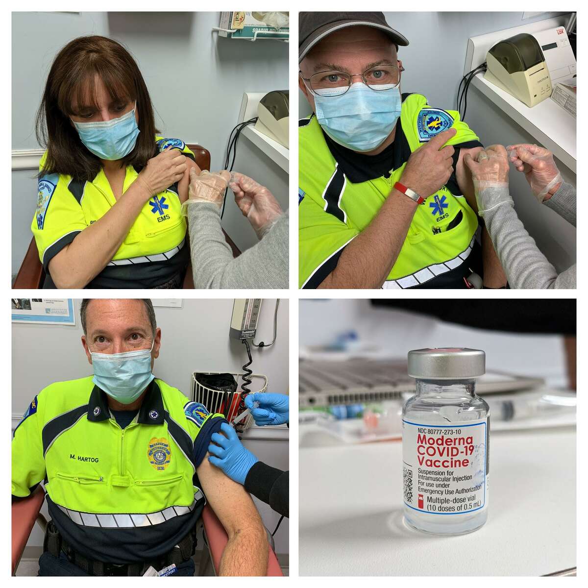 First responders in Westport received the first round of the COVID-19 vaccine.