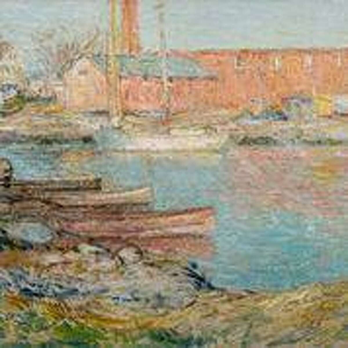 Childe Hassam’s “The Red Mill,” (Cos Cob, 1896, Oil on canvas) was recently purchased by the Greenwich Historical Society with funds from Susan and Jim Larkin, Sally and Larry Lawrence, Mr. and Mrs. Peter L. Malkin, Debbie and Russ Reynolds, Reba and Dave Williams, and Lily Downing and David Yudain.