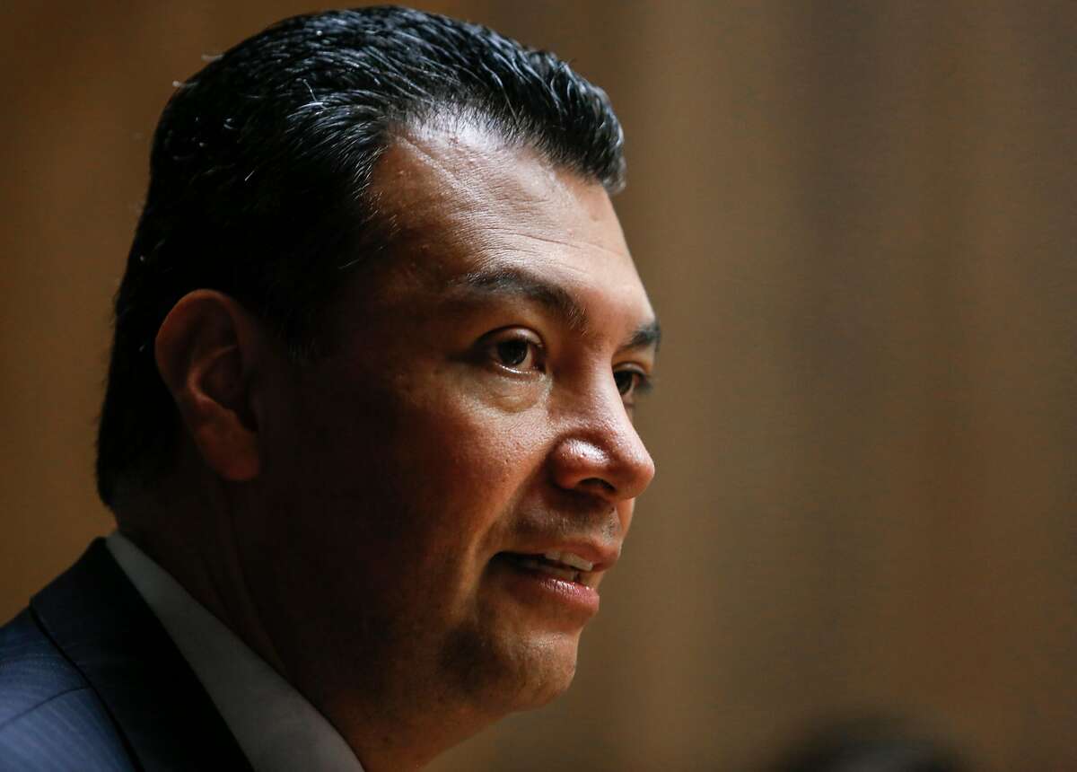 Sen.-designate Alex Padilla at a meeting with The Chronicle’s editorial board Aug. 26, 2015, in San Francisco.