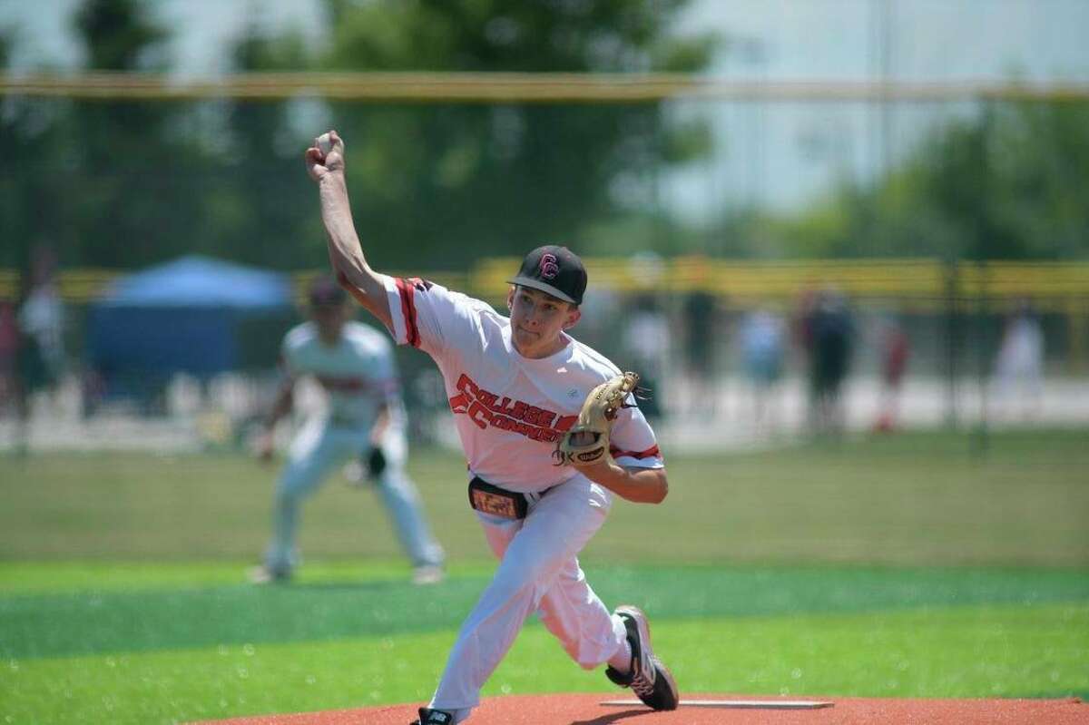 Big Rapids' Keaton Ballard delivers a pitch for his summer team. (Courtesy photo)
