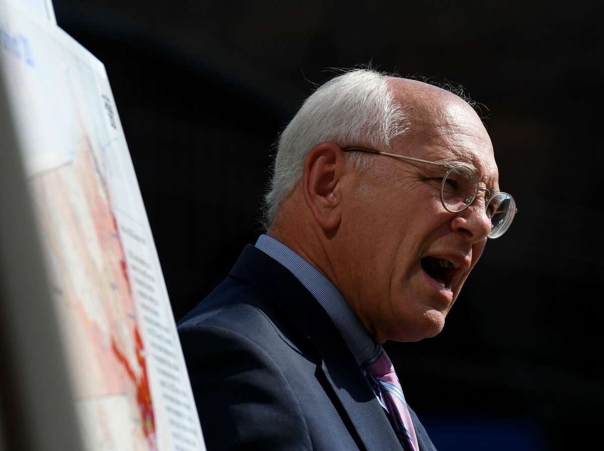 U.S. Rep. Paul Tonko speaks during a press conference on Tuesday, Sept. 3, 2019, in Albany, N.Y. Tonko has supported a resolution to censure President Donald Trump for his call to Georgia's top election official on Jan. 2, 2021. (Will Waldron/Times Union)