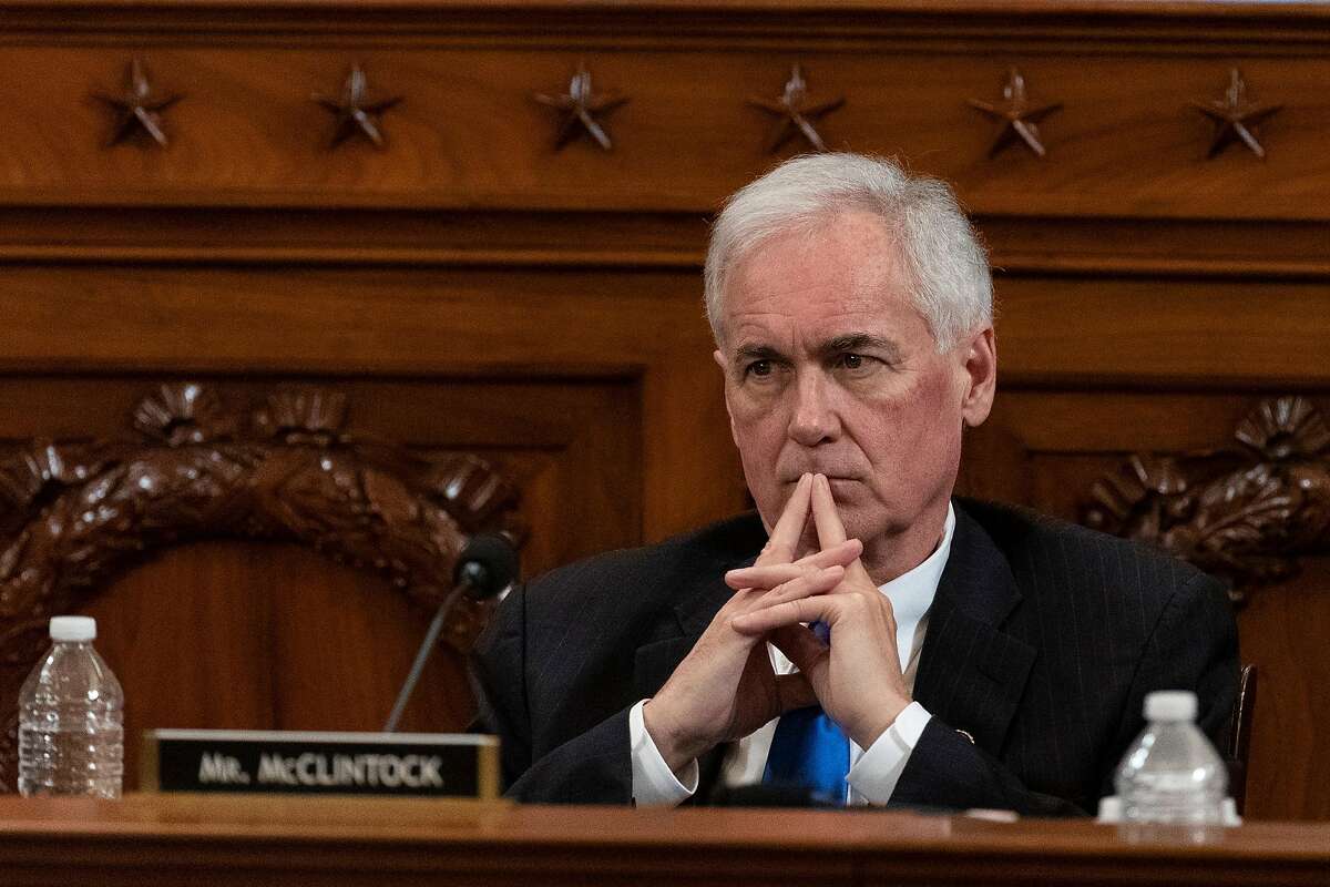 WASHINGTON, DC - DECEMBER 12: Representative Tom McClintock, a Republican from California, listens to debate during a House Judiciary Committee hearing December 12, 2019 in Washington, DC. The articles of impeachment charge Trump with abuse of power and
