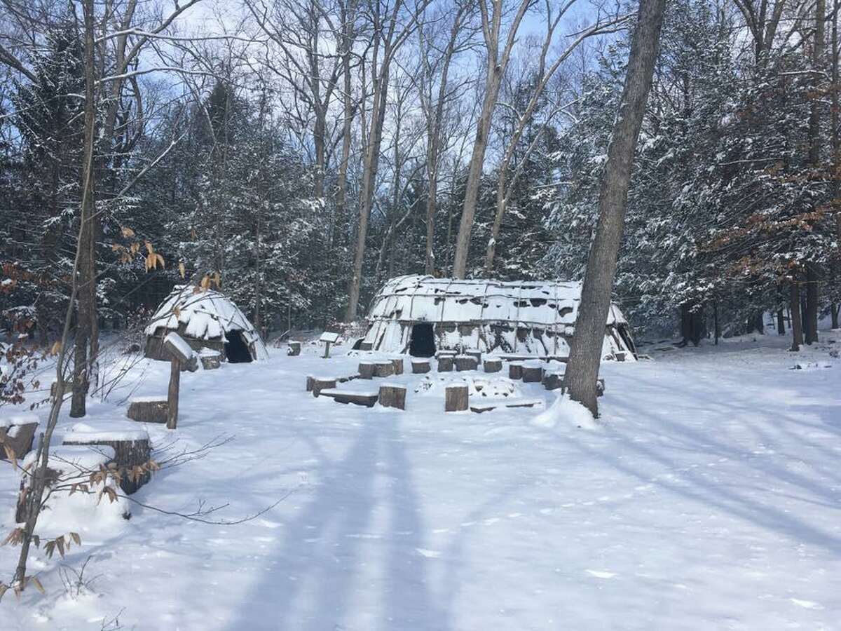 The site of an Institute for American Indian Studies winter survival event in 2019.