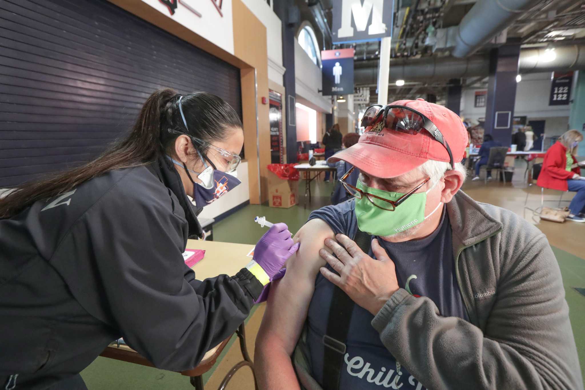 Launch of the mega vaccine website at Minute Maid Park