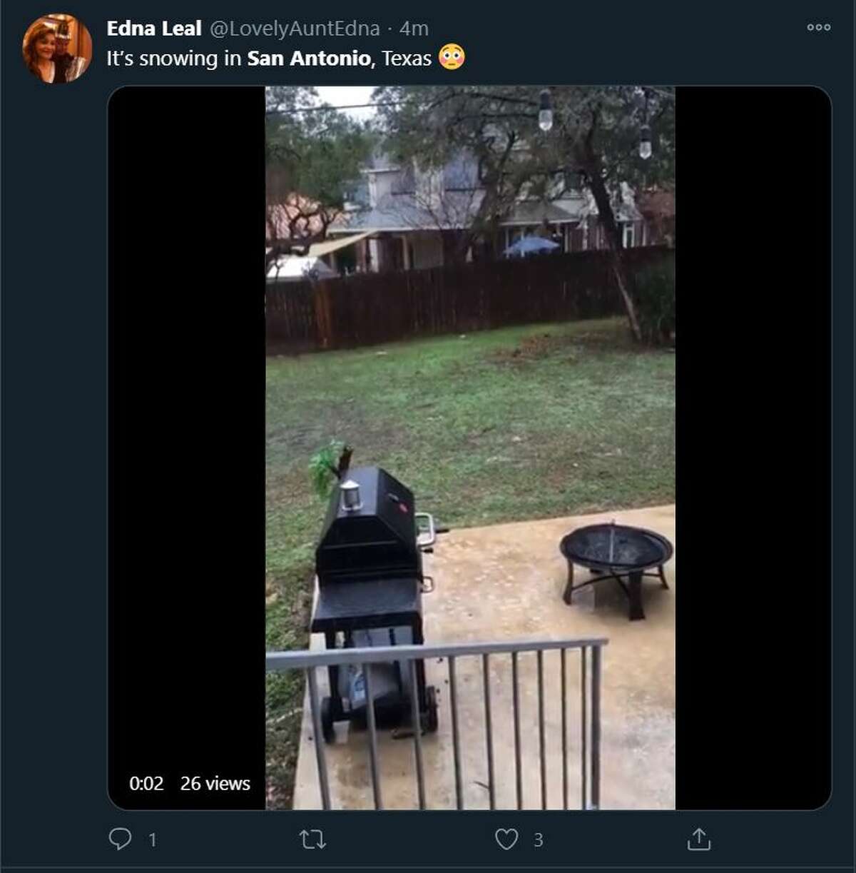 Twitter reacted to snow in Bexar County.