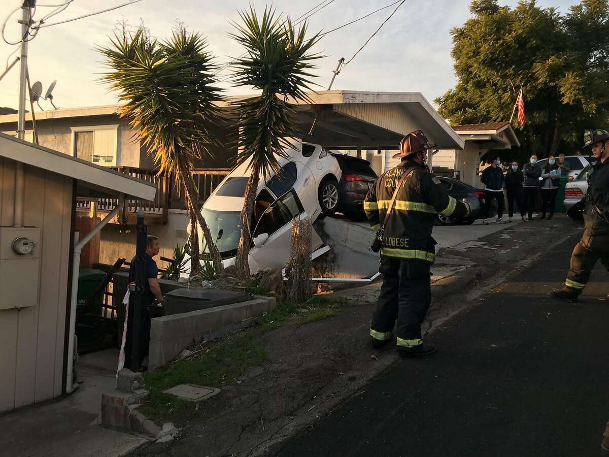 The Alameda County Fire Department responded to an incident in San Leandro on Saturday, Jan. 9, after a driver collided with a carport and was sent over an embankment.