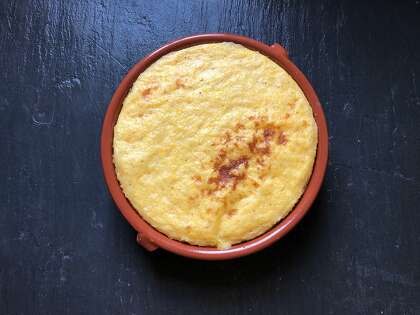 Mushroom and polenta “pot pie.”