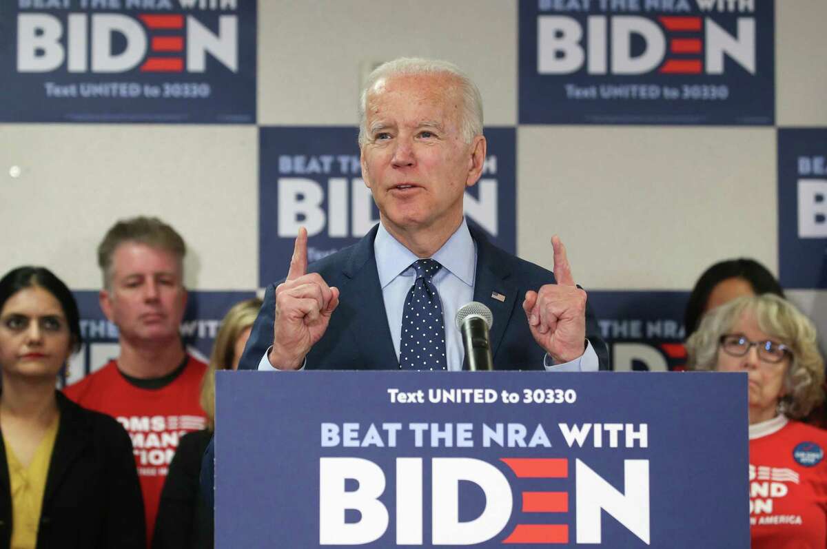 LAS VEGAS, NEVADA - FEBRUARY 20: Democratic presidential candidate former Vice President Joe Biden speaks about his plan to curb gun violence on February 20, 2020 in Las Vegas, Nevada. Biden was joined by gun violence survivors and activists. The upcoming Nevada Democratic presidential caucus will be held February 22. (Photo by Mario Tama/Getty Images)