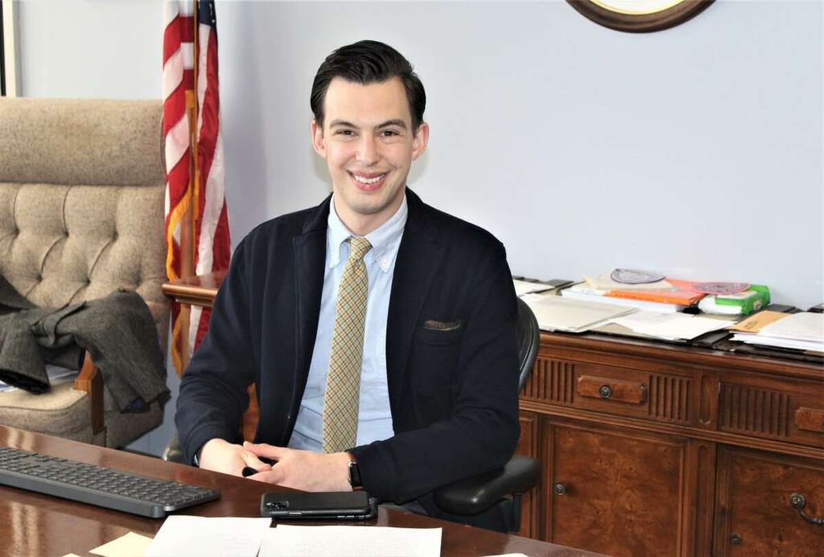 Middletown Mayor Ben Florsheim works in his office at City Hall.