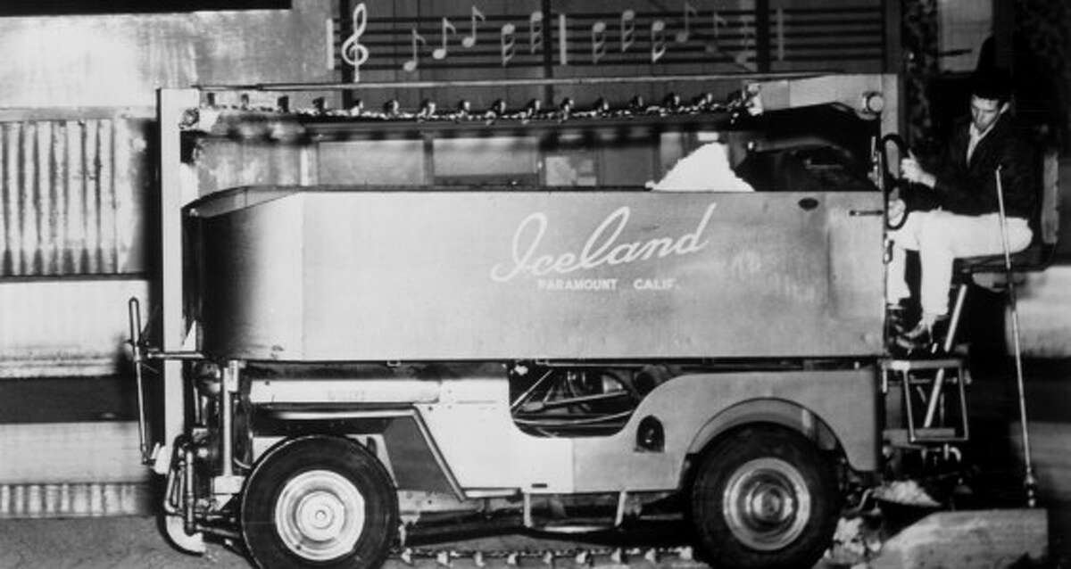 Iceland's Zamboni machine, circa 1952