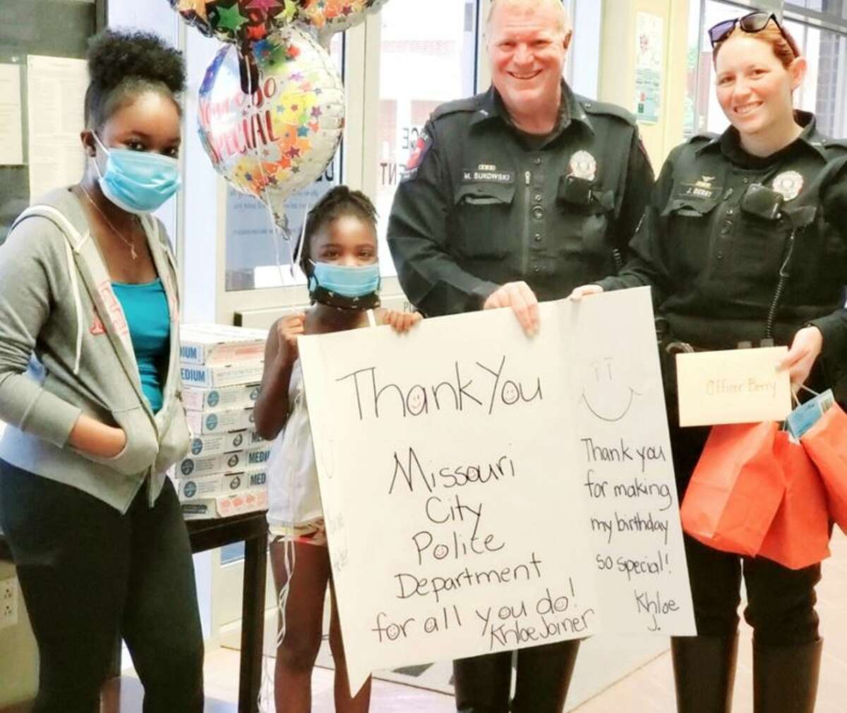The special friendship forged between a Missouri City police officer and 8-year-old Khloe Moutra has blossomed into a massive project.
