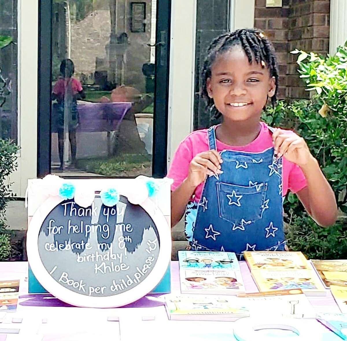 Khloe Moutra gets ready for a book drive.