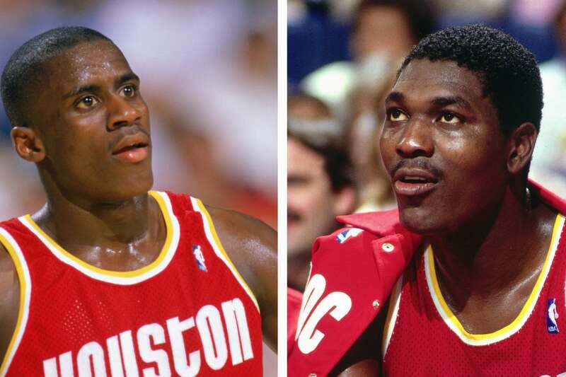 Vernon Maxwell and Hakeem Olajuwon from the Houston Rockets' glory days of the 1990s.