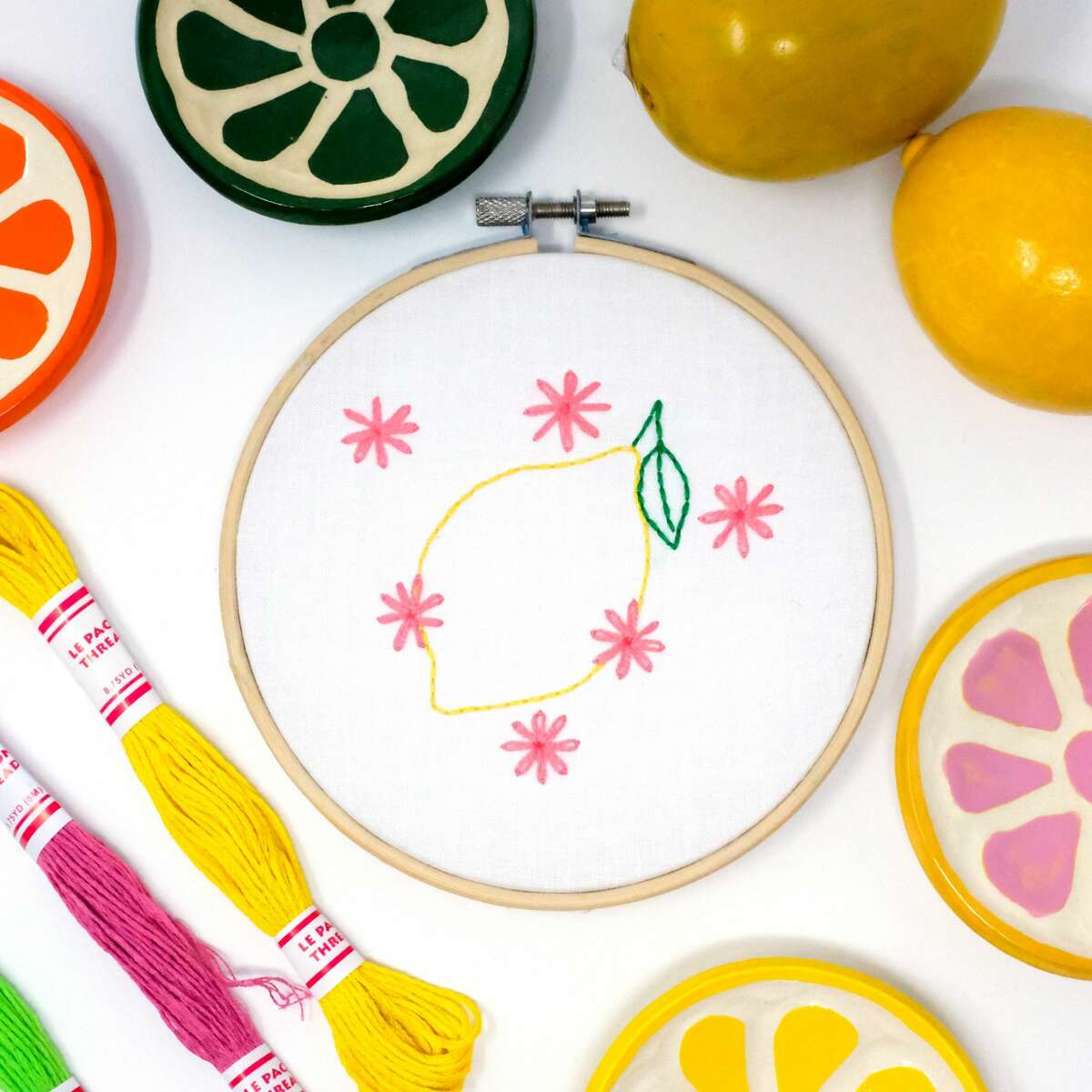 Jenny Lemons offers online craft classes, including one on how to embroider a lemon.