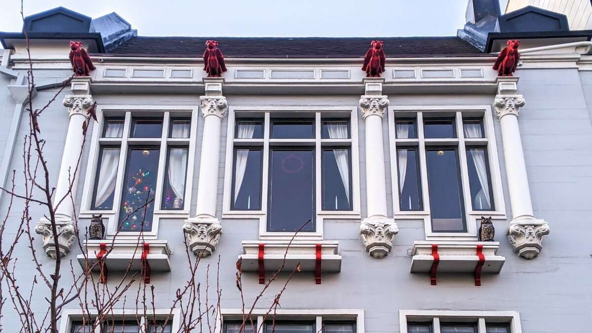 A line of gargoyles on a Pacific Heights home served as the first clue in Eddie Hernandez's scavenger hunt.
