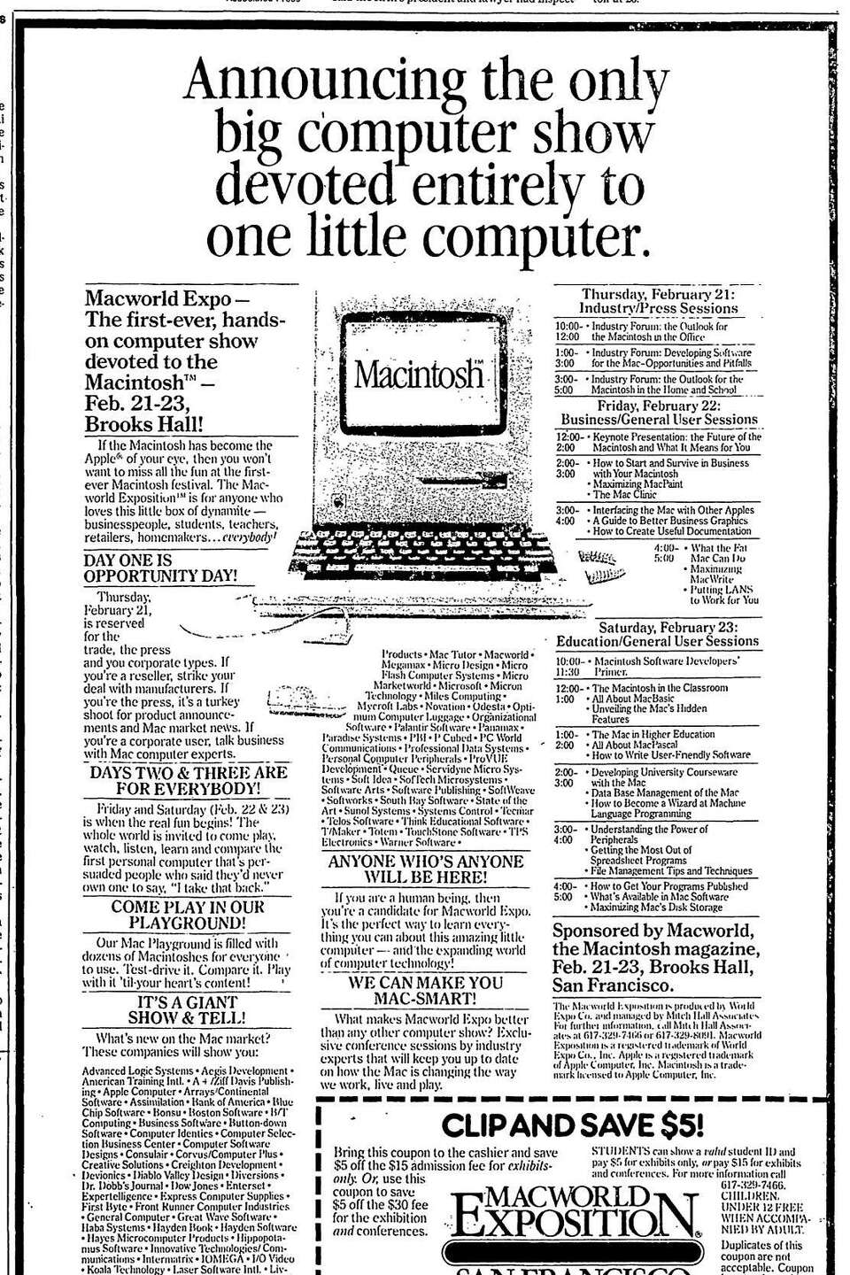 Photos of the first Macworld in 1985, and why Steve Jobs was a no-show
