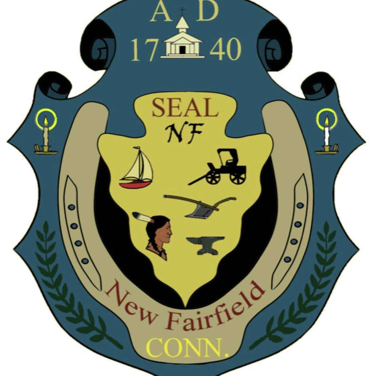 The New Fairfield Economic Development Commission is looking into possibly changing the town seal. “There have been some discussions on whether or not we should maybe, as a municipality, be exploring the town seal and potentially giving a minor face-lift to that — something that’s a little more cohesive to branding, signage, et cetera,” he said. The thought behind the idea is that the current seal “isn’t as legible as we felt a town seal should be — nor is it conducive to marketing and/or signage use,” Furhman told The News-Times. “As of now, the idea is preliminary and we’re not sure what steps need to be taken — but it is the recommendation from the EDC to the Board of Selectmen that we at least explore a face-lift,” he said. According to the town’s website, New Fairfield’s town clerk is “the guardian” of the town seal, which is “affixed only to proper and valid municipal documents.” The seal was designed by late Richard Pettibone, with help from other local artists, and approved at a town meeting in 1968.  