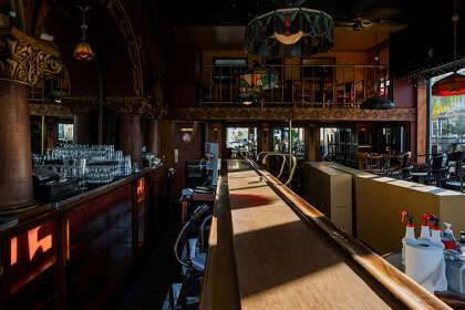 Twin Peaks Tavern on Friday, Jan. 15, 2021, in San Francisco, Calif. The tavern is closed, amid the coronavirus pandemic. The place is in danger of closing and is raising contributions to pay for rent and operations.