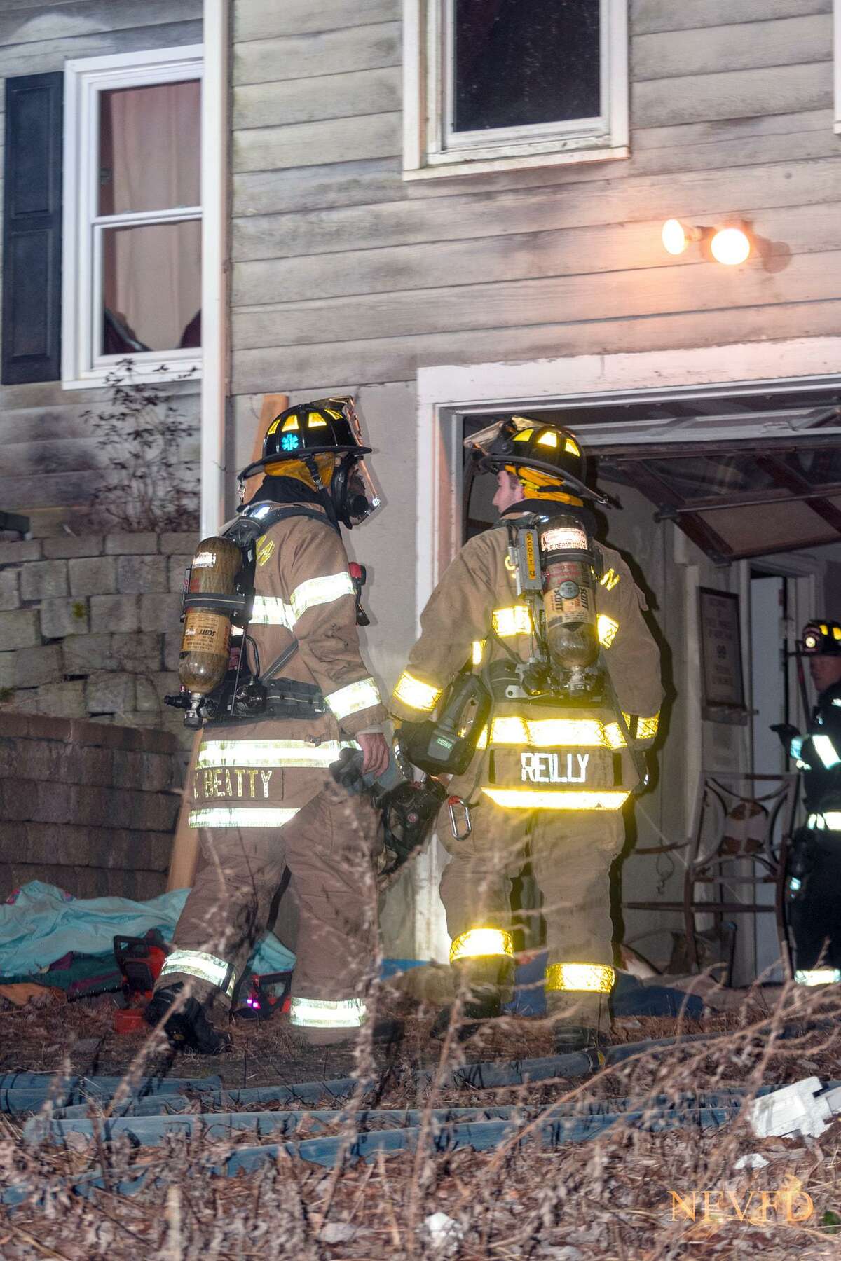 Basement fire displaces Sherman family