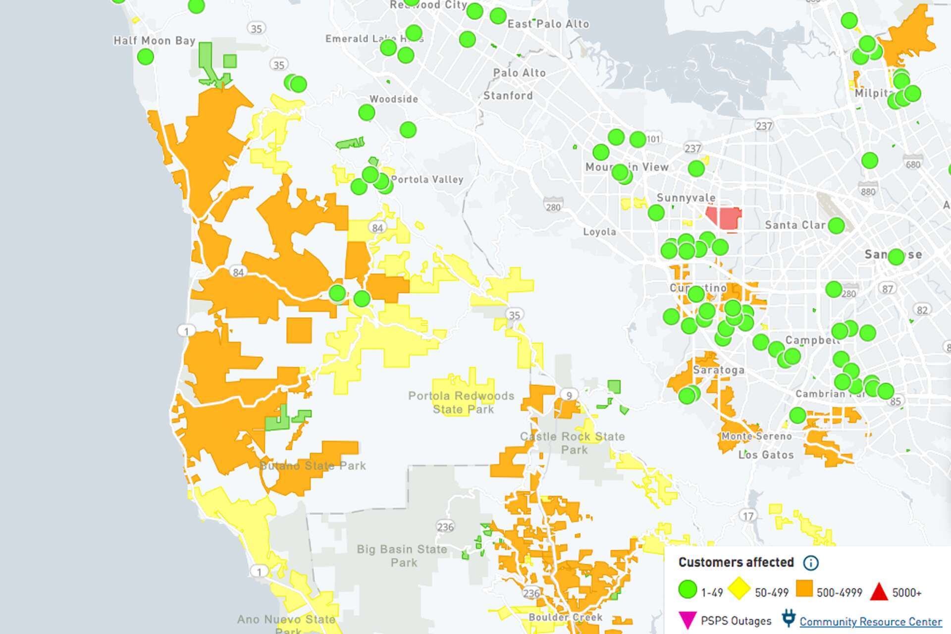 Outage maps: 53,000 without power across San Francisco Bay Area amid ...
