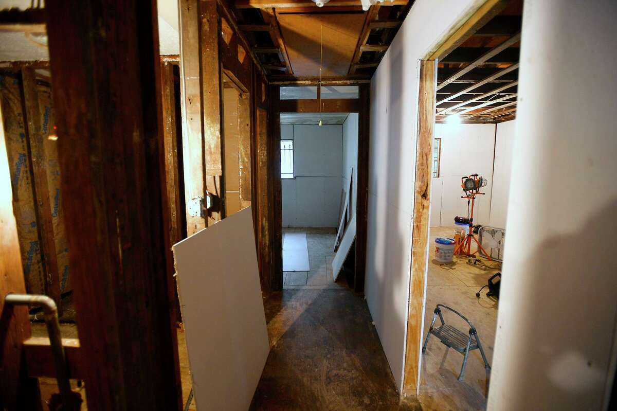 The inside of James Royal's home on Pollard Street in Beaumont's north end neighborhood, which is still being repaired from Tropical Storm Harvey flooding. Royal said he wouldn't take a buyout if it was offered, since the home was a graduation gift from his parents. Photo taken Monday 3/5/18 Ryan Pelham/The Enterprise