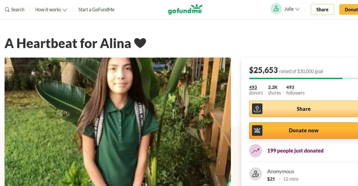 Alina Valenzuela, 13, is listed in critical condition at Texas Children's Hospital after COVID-19 damaged her heart.