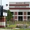 Nearing completion, new signage for Memorial Stadium can be seen on the Beaumont Independent School District's football stadium. The signage came after a three-year long debate to change the name from the Carrol A. "Butch" Thomas Educational Support Center. The name, Memorial Stadium, was chosen to reflect several schools in the district's history. Photo taken Monday, 1/7/19
