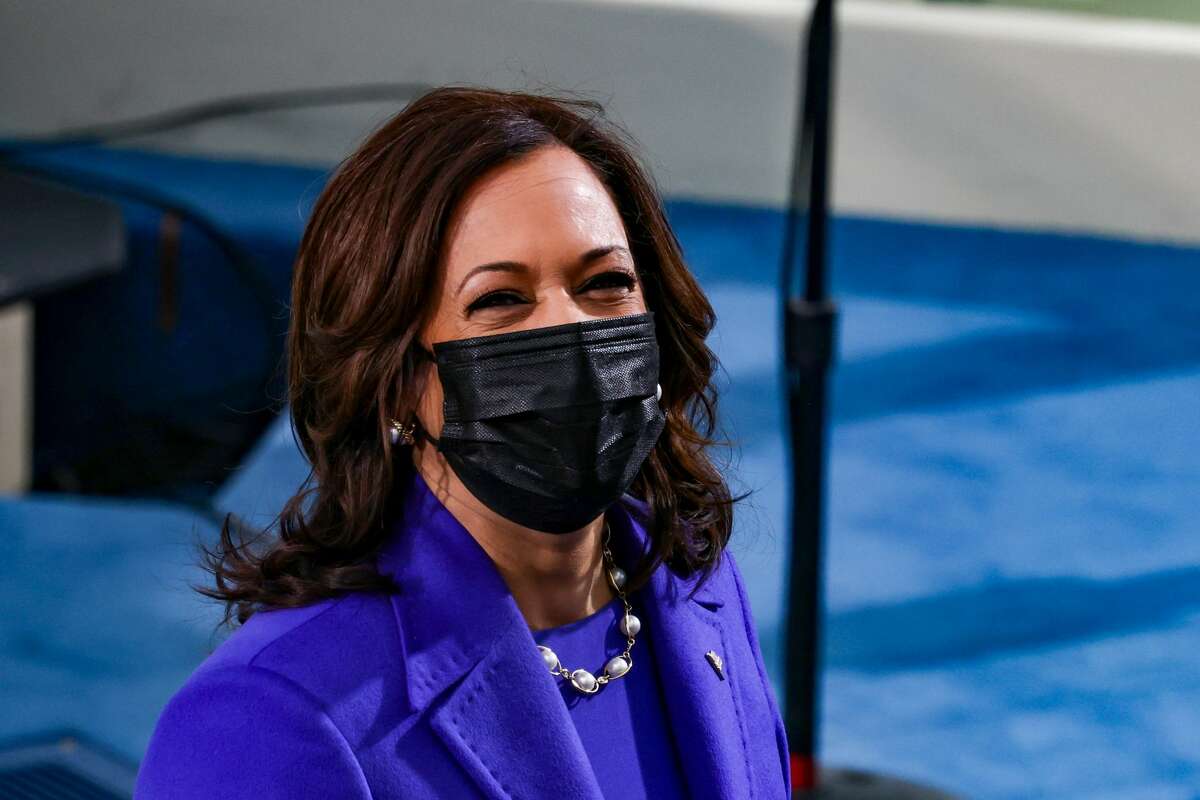 Vice President Kamala Harris looks on during the inauguration of President Joe Biden on the West Front of the U.S. Capitol on Jan. 20, 2021.