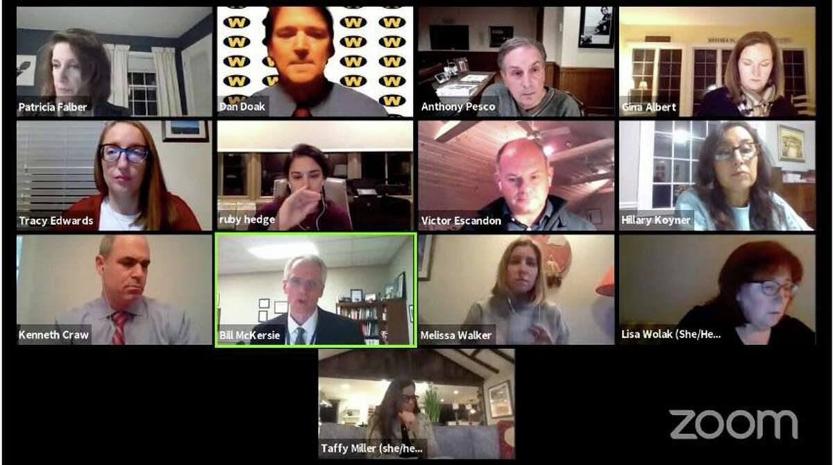 The Weston Board of Education held a virtual meeting on Tuesday to discuss schooling scenarios. Taken Jan. 19, 2021.