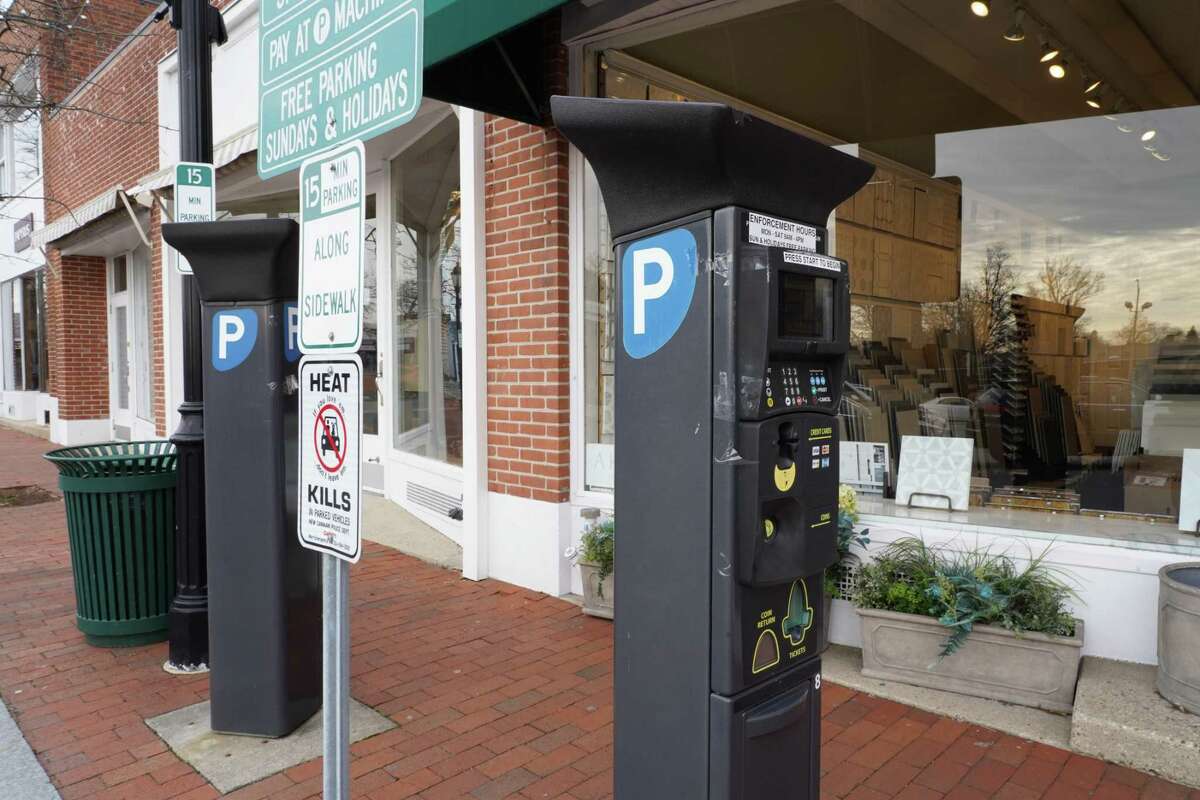 After New Canaan signed a five-year contract with PayByPhone, some assume consumers will get fewer parking tickets. This meter, on Morse Court, was photographed Thursday, Jan. 21.