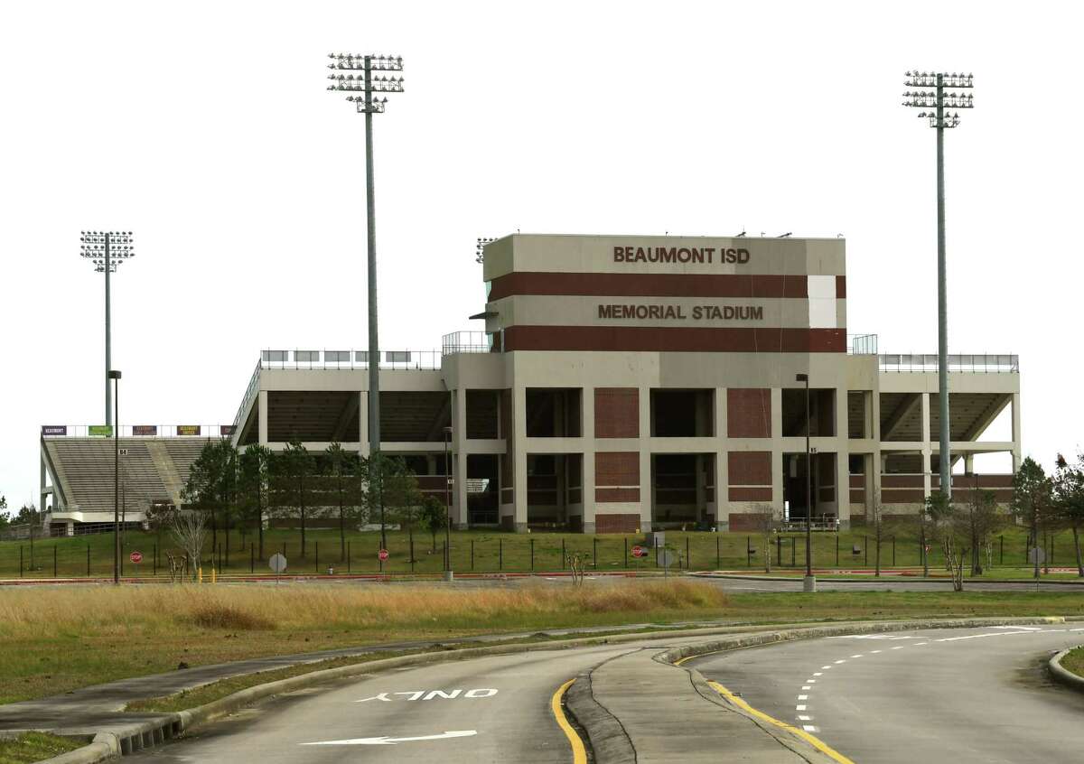 Nearing completion, new signage for Memorial Stadium can be seen on the Beaumont Independent School District's football stadium. The signage came after a three-year long debate to change the name from the Carrol A.