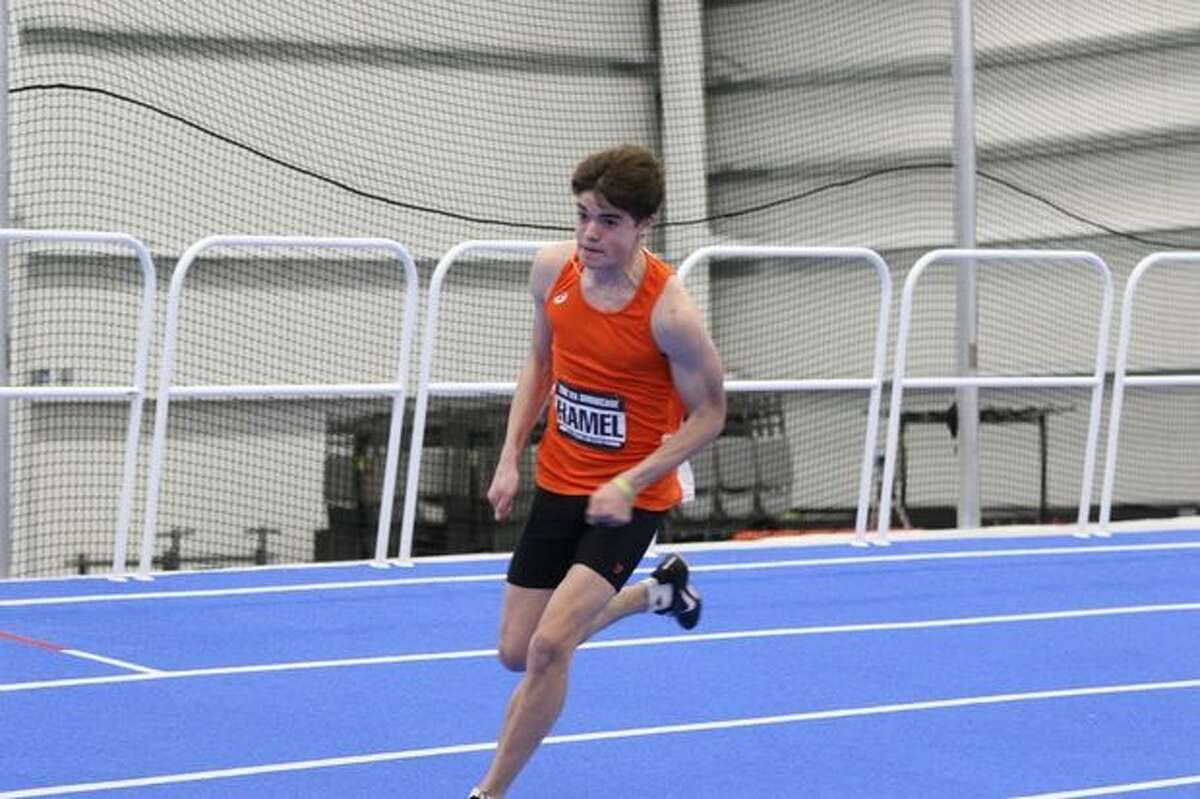 Tal Hamel of Bethlehem is competing as an unattached runner in Virginia this winter. He broke the school record for 300 in this race on Jan. 14 at Virginia Beach Sports Center.