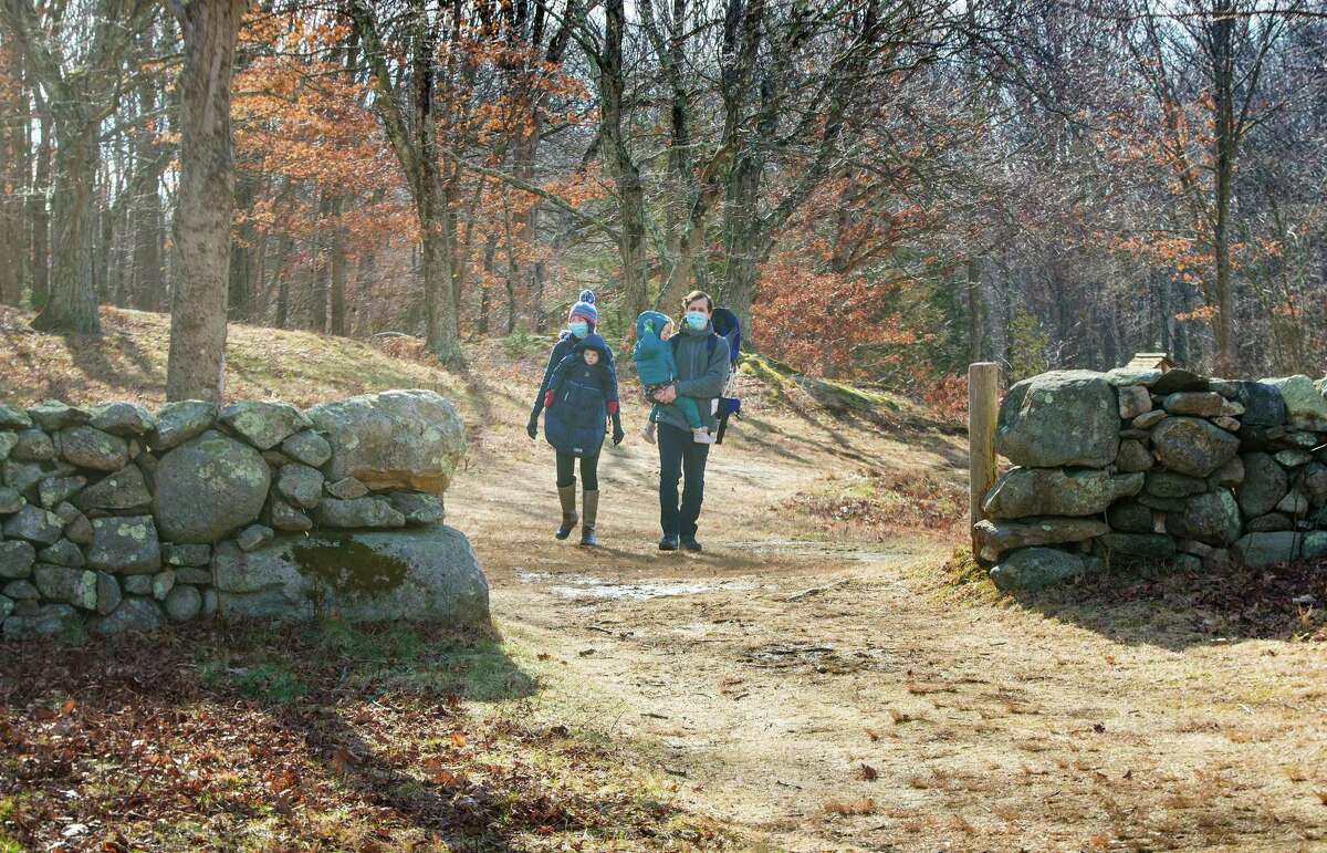 People recently walk in Weir Farm in Wilton, Connecticut. Episode 5 of the national historic site's