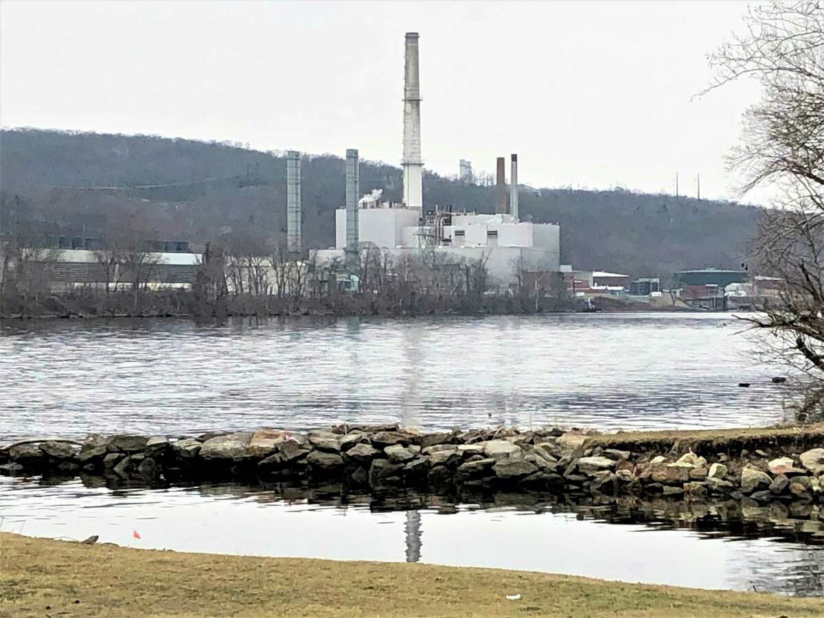 The NRG plant at 1866 River Road in Middletown is shown from the Airline Trail.